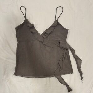 H&M Black Ruffle Camisole